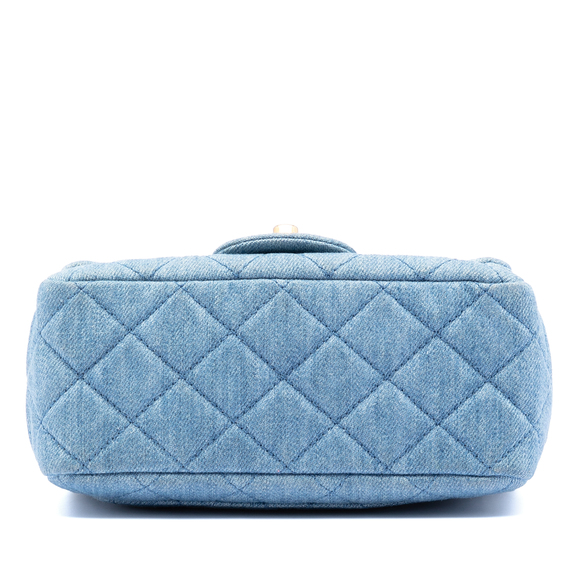 Pre-Loved Chanel Mini Square Classic Denim Pearl Crush Single Flap - Picture 3 of 7